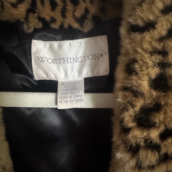 Worthington Leopard Faux Fur Jacket - Picture 2 of 8